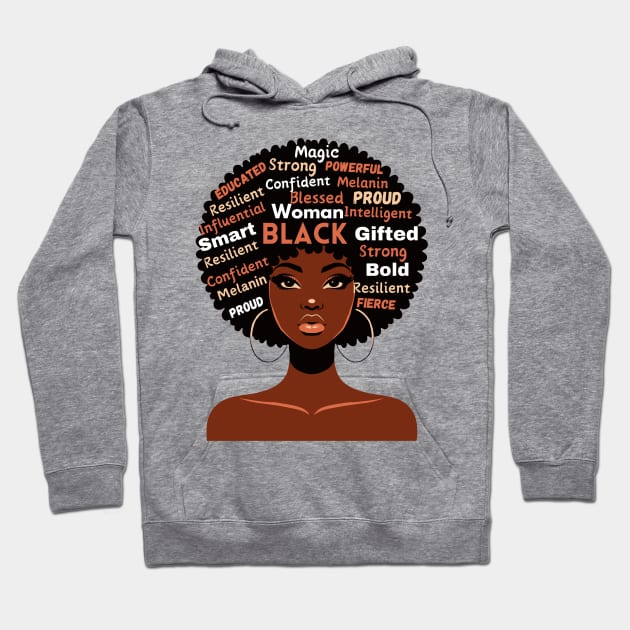 Black Woman Afrocentric Hoodie by Graceful Designs